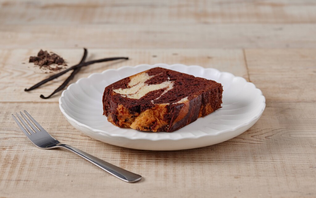 A photo of a slice of Marble Loaf Slice