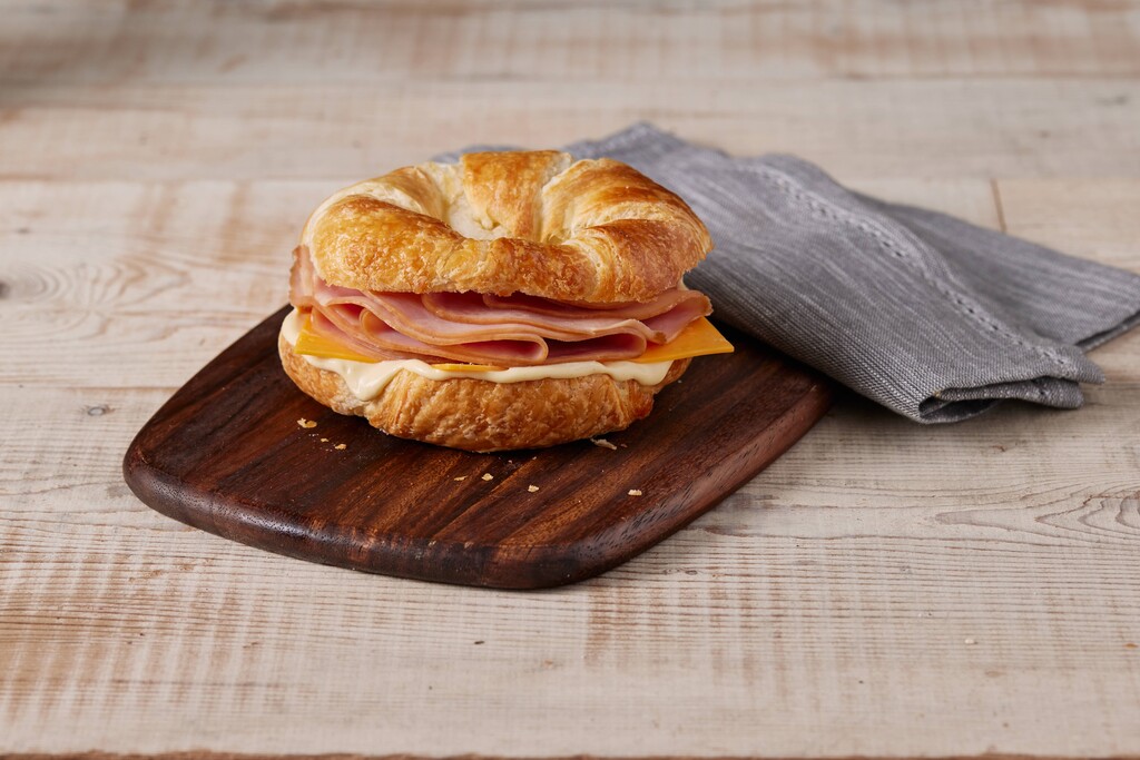 Photo of a ham & cheese croissant