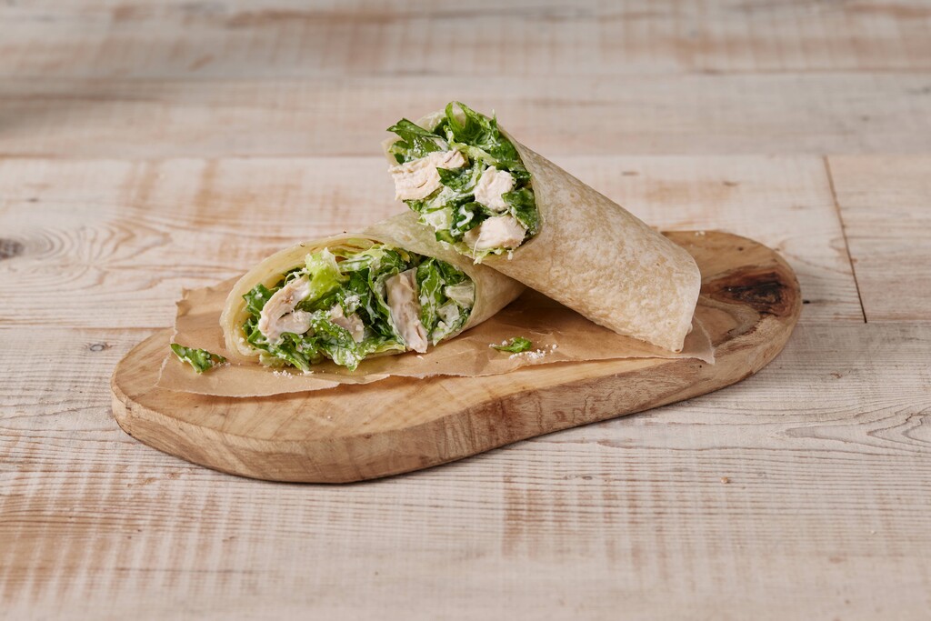 Photo of a chicken caesar wrap