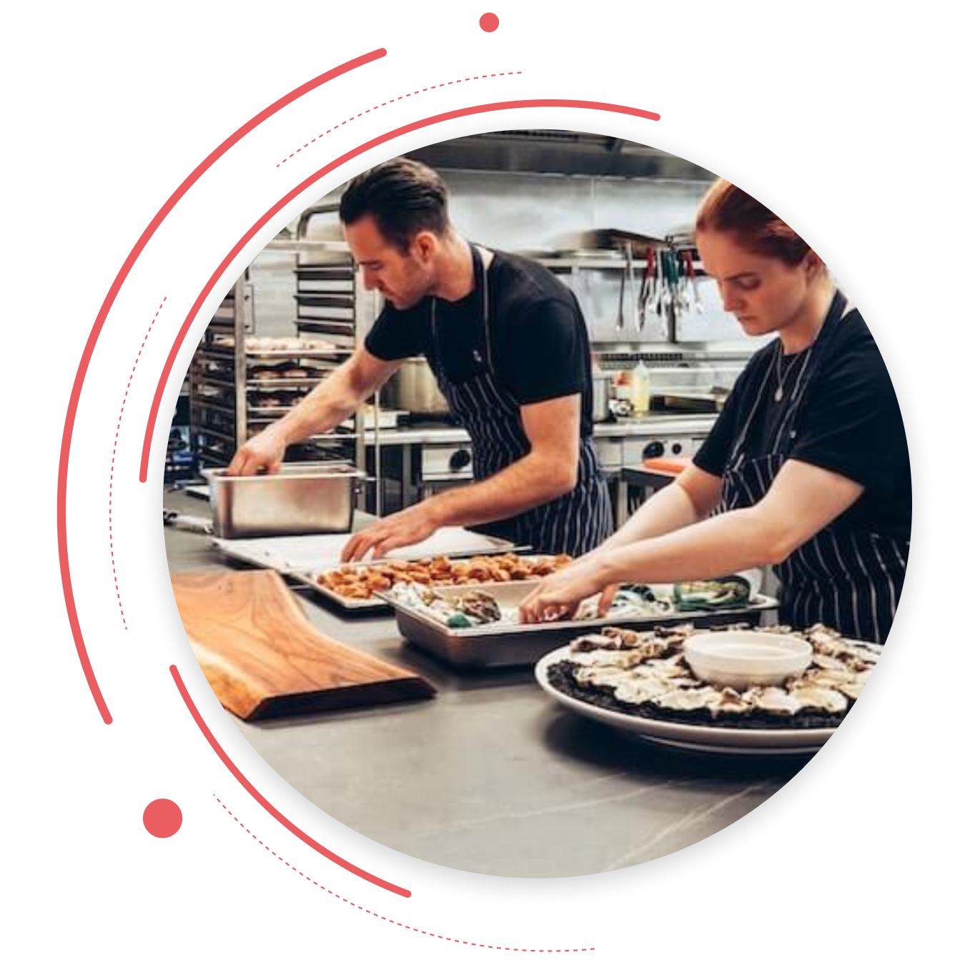A photo of chefs at work