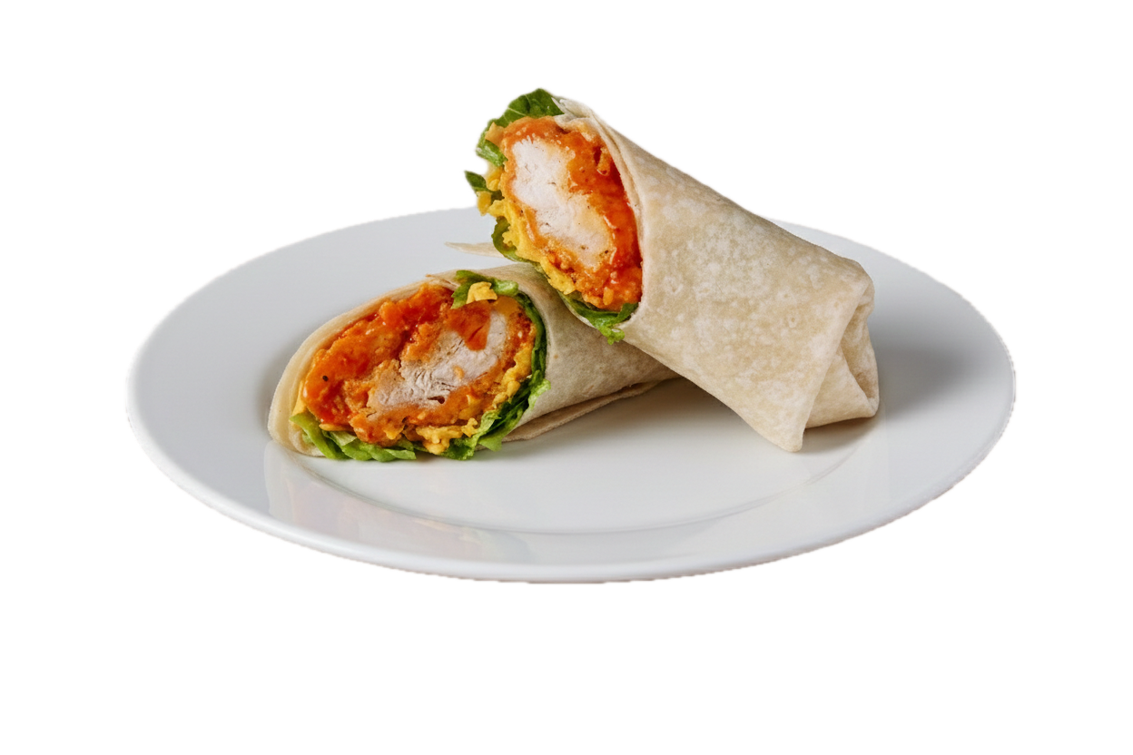 a photo of a buffalo chicken wrap